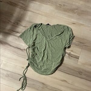 Ambiance Sage Green Ruched Women's Blouse